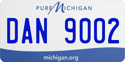 MI license plate DAN9002