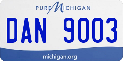 MI license plate DAN9003