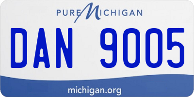 MI license plate DAN9005