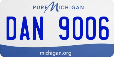 MI license plate DAN9006