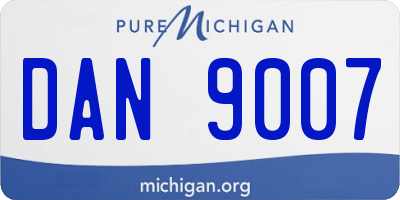 MI license plate DAN9007