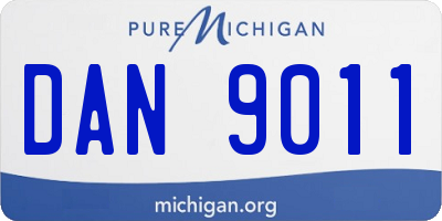 MI license plate DAN9011