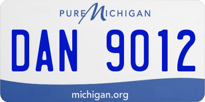 MI license plate DAN9012