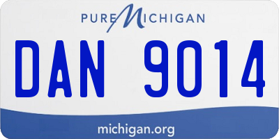 MI license plate DAN9014