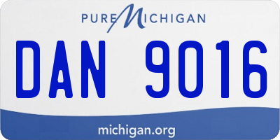 MI license plate DAN9016