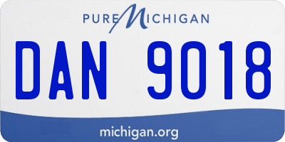 MI license plate DAN9018