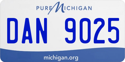 MI license plate DAN9025