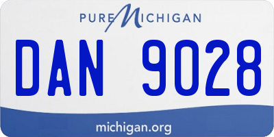 MI license plate DAN9028