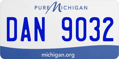 MI license plate DAN9032