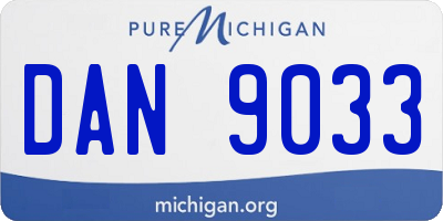 MI license plate DAN9033