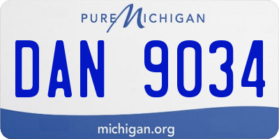 MI license plate DAN9034