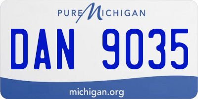 MI license plate DAN9035