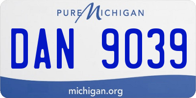 MI license plate DAN9039