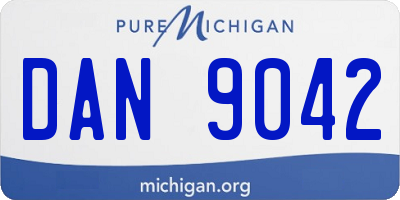 MI license plate DAN9042