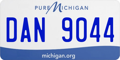 MI license plate DAN9044