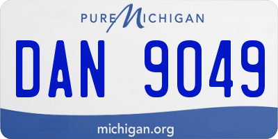 MI license plate DAN9049