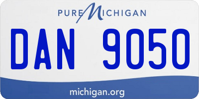 MI license plate DAN9050