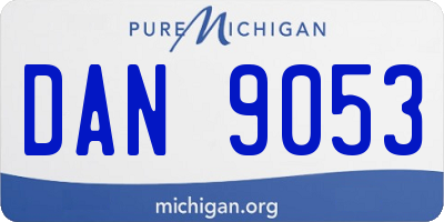 MI license plate DAN9053