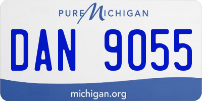 MI license plate DAN9055