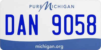 MI license plate DAN9058