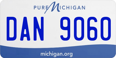 MI license plate DAN9060