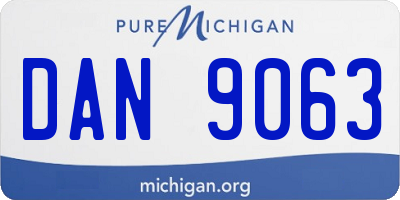 MI license plate DAN9063