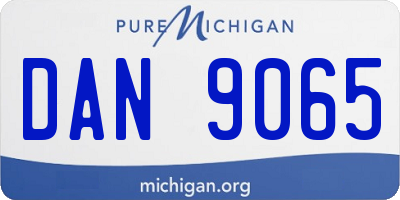 MI license plate DAN9065