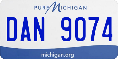 MI license plate DAN9074
