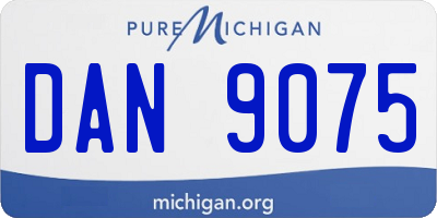 MI license plate DAN9075