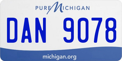 MI license plate DAN9078
