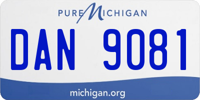 MI license plate DAN9081