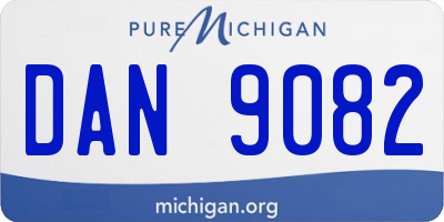 MI license plate DAN9082