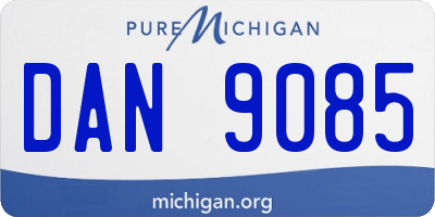 MI license plate DAN9085