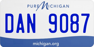 MI license plate DAN9087