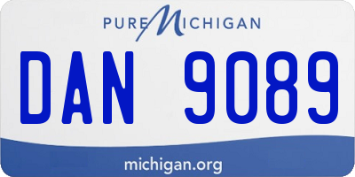 MI license plate DAN9089