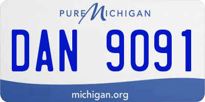 MI license plate DAN9091