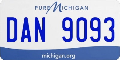 MI license plate DAN9093