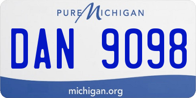 MI license plate DAN9098