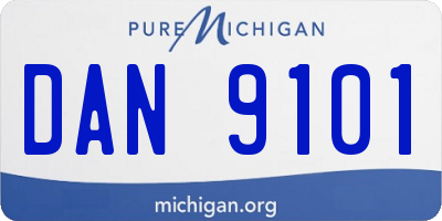 MI license plate DAN9101