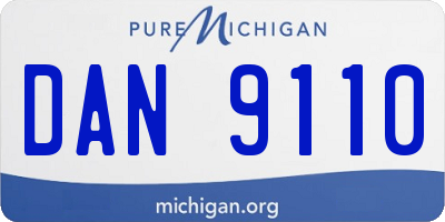 MI license plate DAN9110