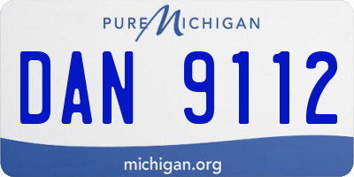 MI license plate DAN9112