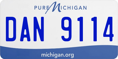 MI license plate DAN9114