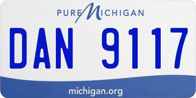 MI license plate DAN9117