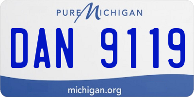 MI license plate DAN9119