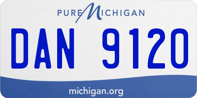 MI license plate DAN9120