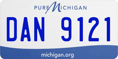 MI license plate DAN9121