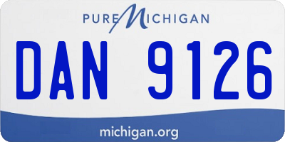 MI license plate DAN9126