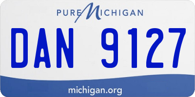 MI license plate DAN9127