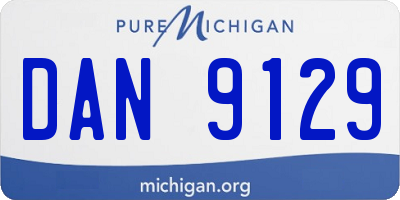 MI license plate DAN9129