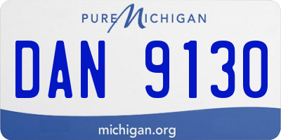 MI license plate DAN9130